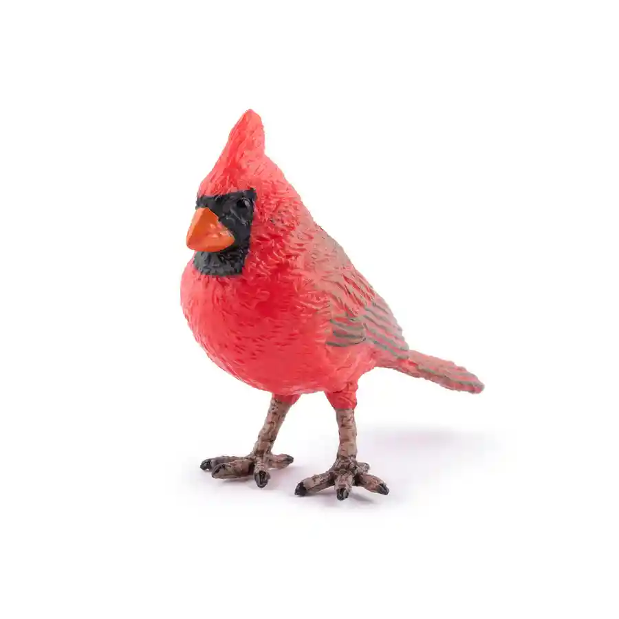 Figura Coleccionable Pájaro Cardenal Rojo Pintada A Mano