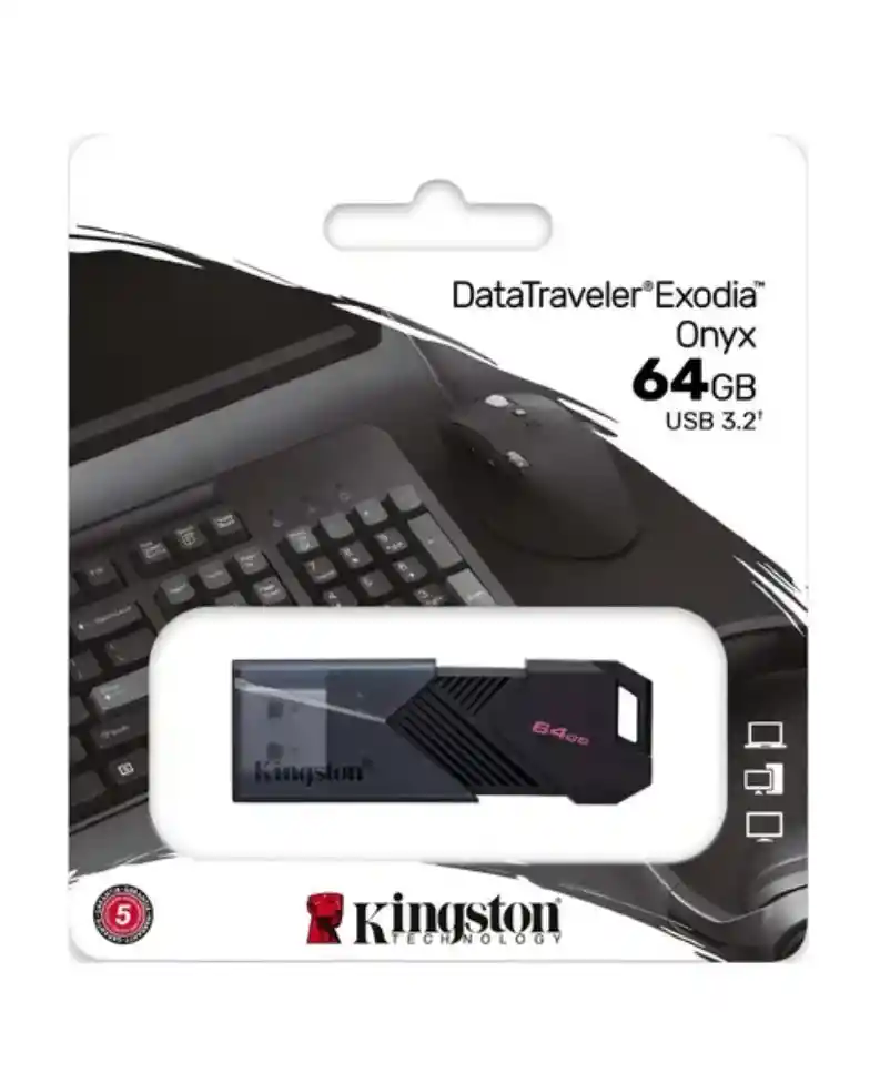 Pendrive Kingston Data Traveler Exodia Onyx 64gb Usb 3.2 Color Negro