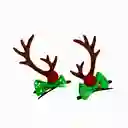 Pinzas Hebillas Navideñas Diseño Venado Para Cabello X 1 Par