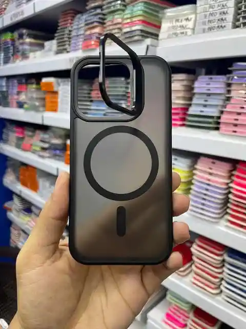 Iphone 15 | Case Premium | Forro Rigido | Carcasa Protectora Con Soporte | Negro