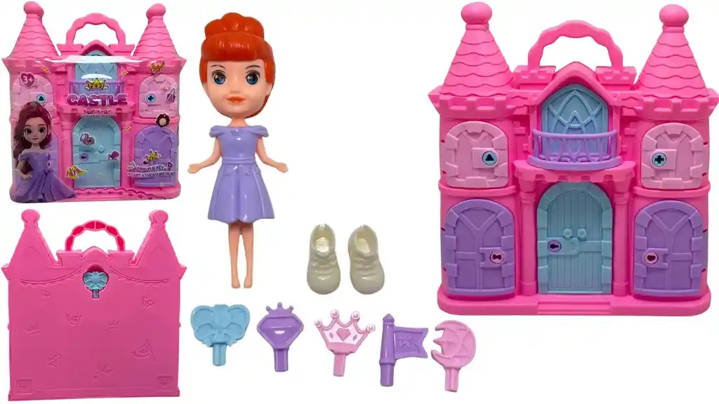 Mini Castle X1und With Keys Educational Dolls Accessories