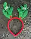 Diadema O Balaca Navidad Reno Puntos Verdes