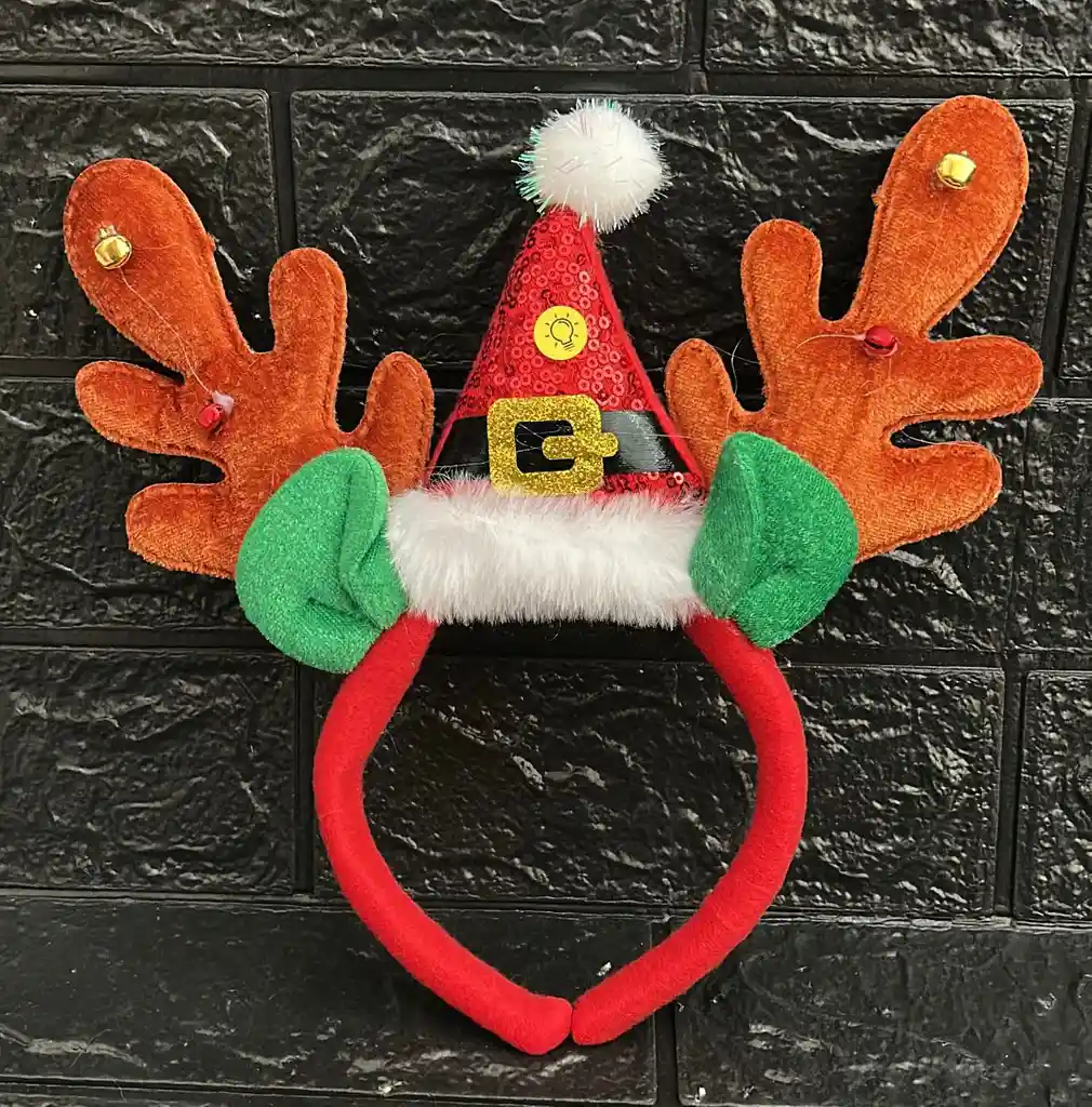 Diadema O Balaca Navidad Reno Con Luces
