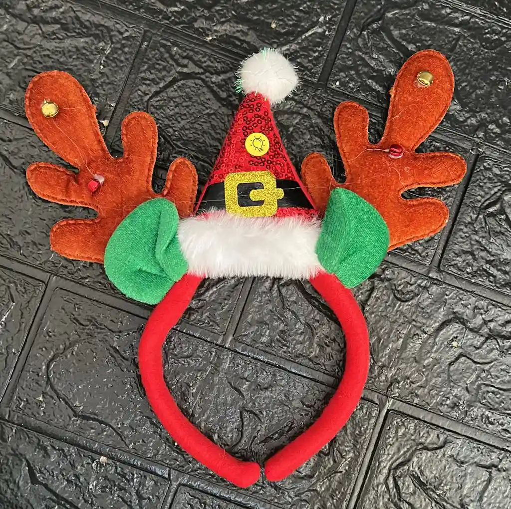 Diadema O Balaca Navidad Reno Con Luces