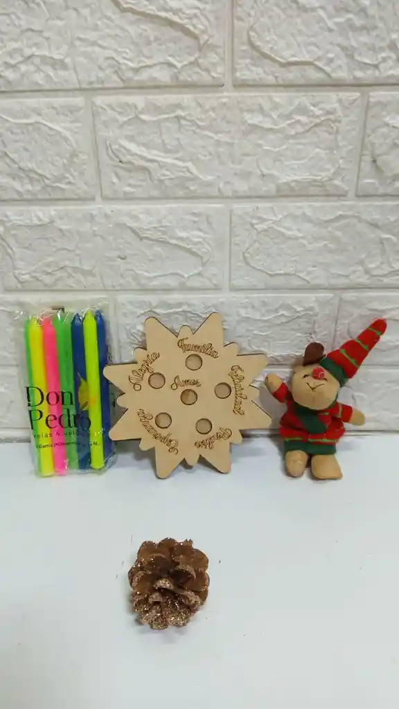 Oferta Vela Navidad De Colores Con Porta Vela