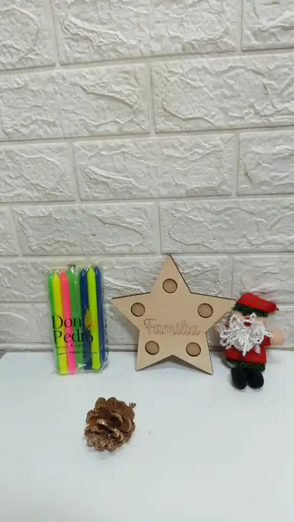 Oferta Vela Navidad De Colores Con Porta Vela