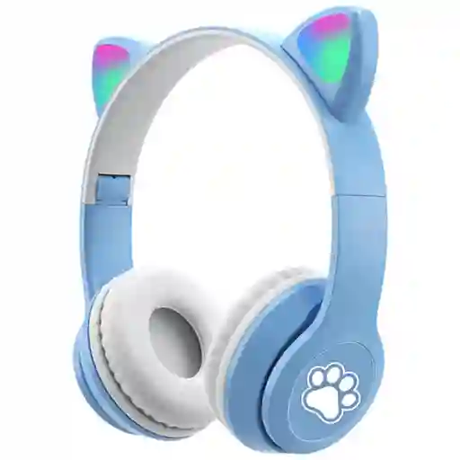 Diadema Audifonos Niña Bluetooth Orejas De Gato Luz Rgb Mz03