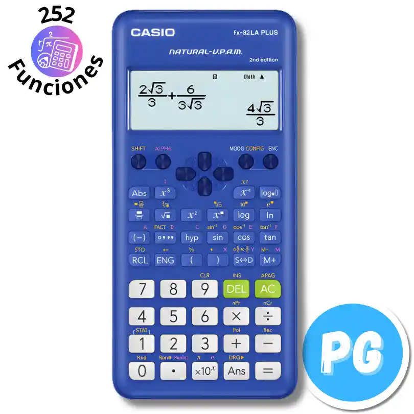 Calculadora Casio Cientifica 82la Plus 252 Funciones Azul