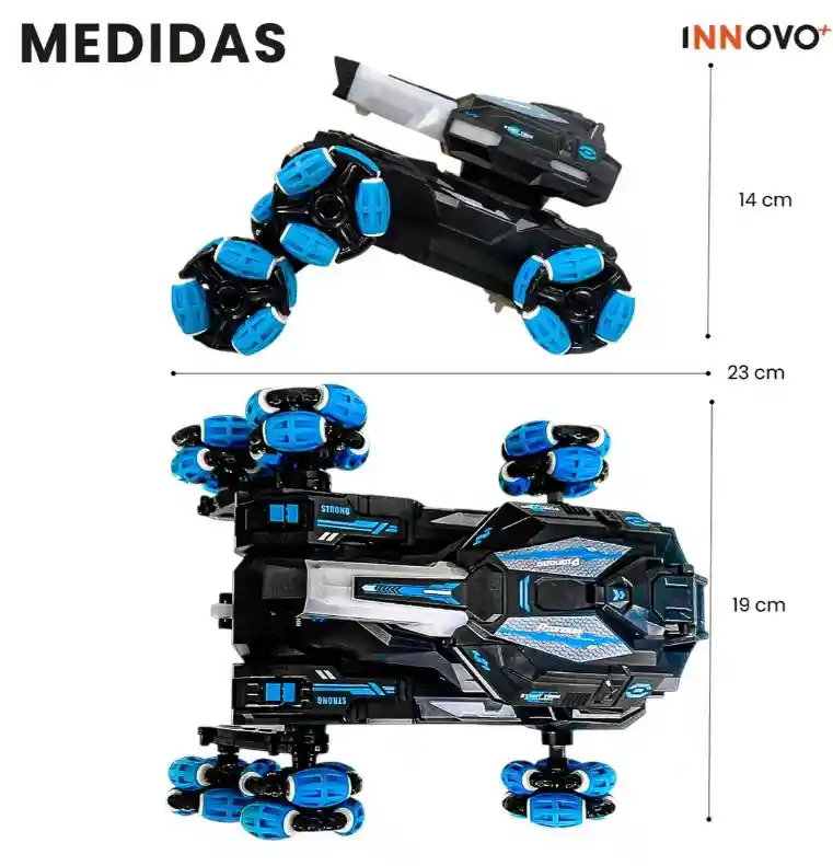 Carro Control Tanque 6 Ruedas Dispara Hidrogel Off-road Y Control 2.4g