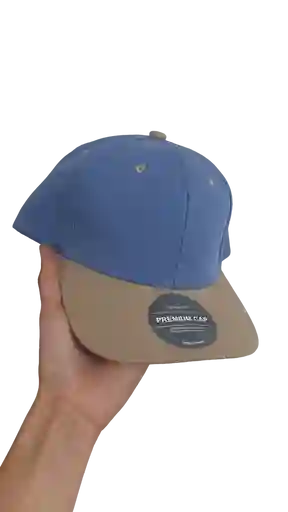Gorra Algodón 100% Azul Con Bisera Bige