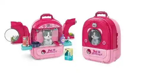 Juguete Set Hospital Veterinario Morral Con Gato Mascota 008-997a-2
