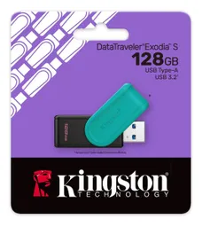Kingston Usb Datatraveler Exodia S 128 Gb Usb-a 3.2 Dtxs/128 Turquesa