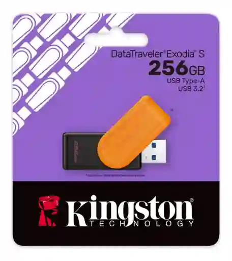 Kingston Usb Datatraveler Exodia S 256 Gb Usb-a 3.2 Gen 1 Naranja