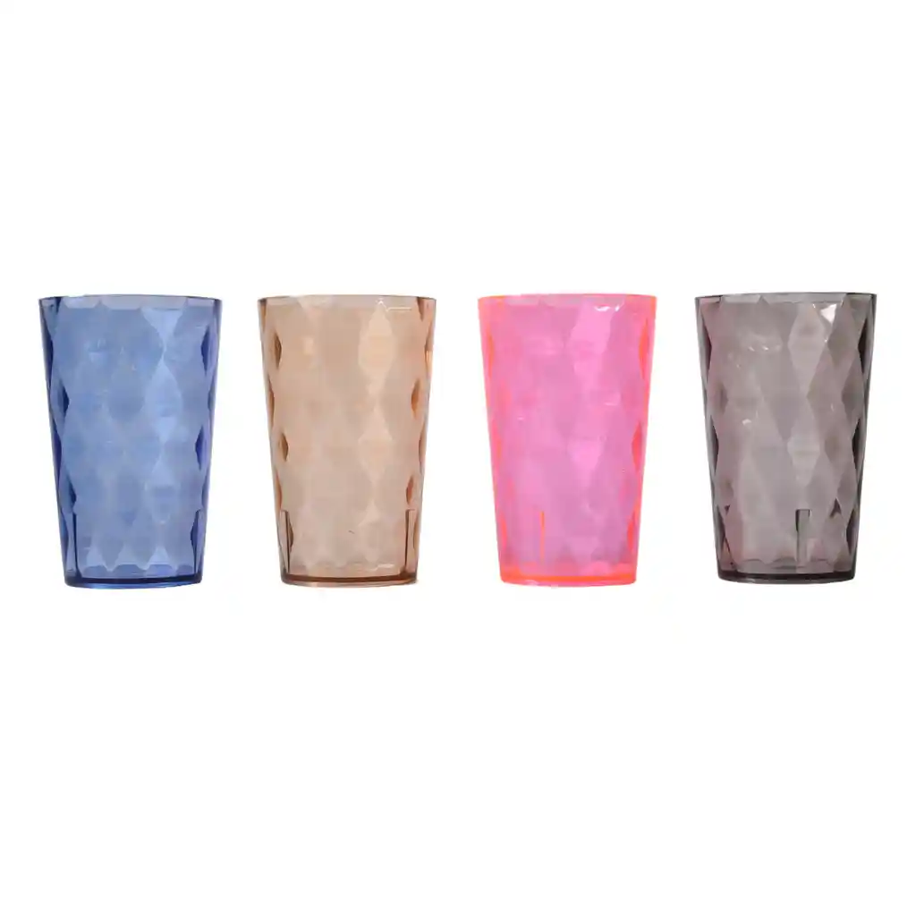 Vaso Plastico Varios Colores Dim:6x6x11cm