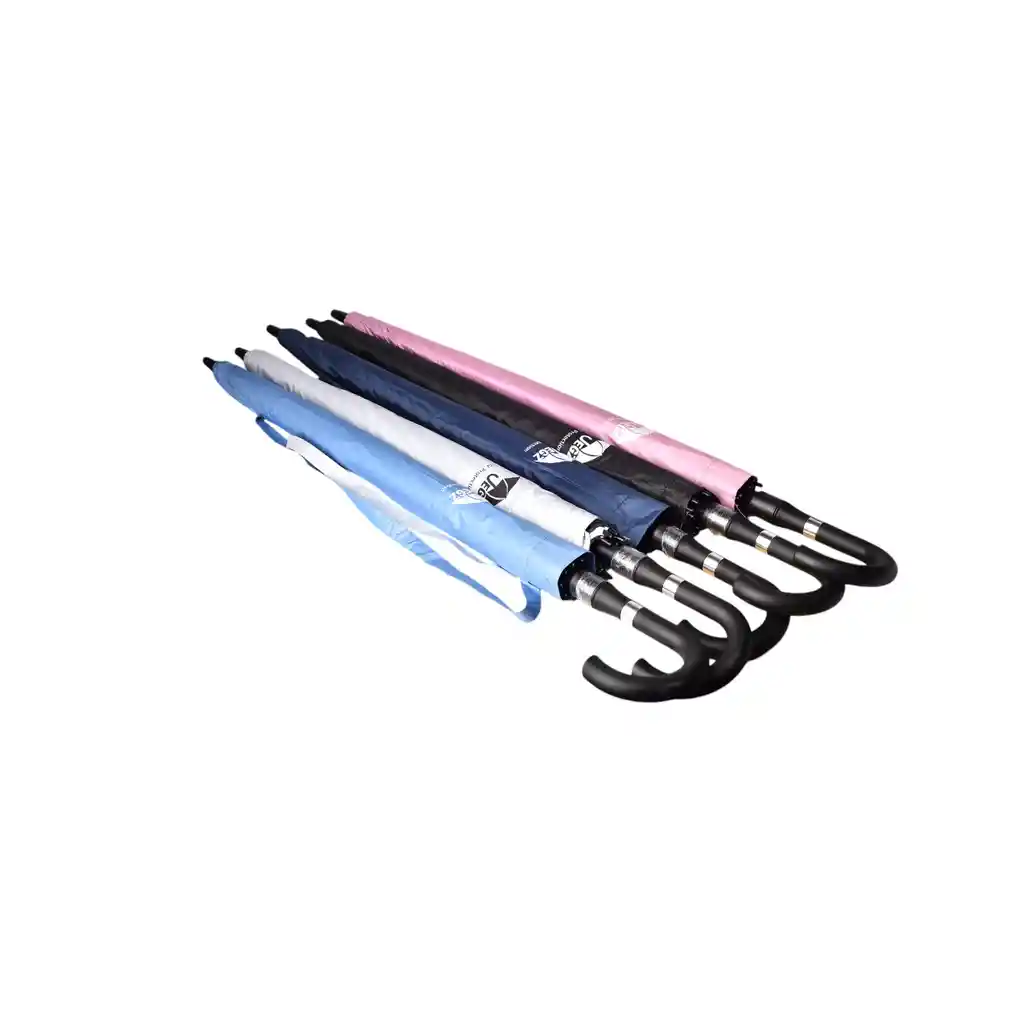 Sombrilla Semiautomatica Baston Poliester Metal Varios Color