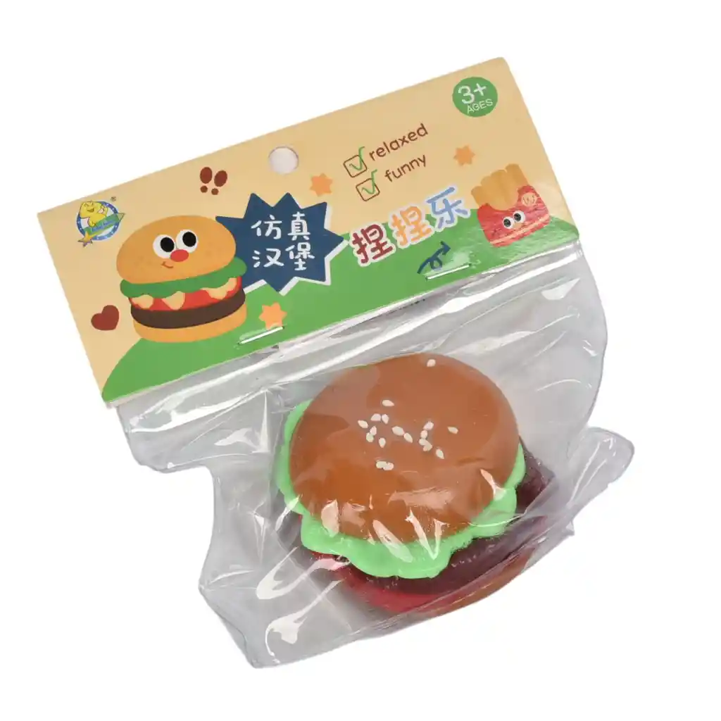 Juguete Anti Estres Plastico Forma Hamburguesa Dim:13x15x3cm