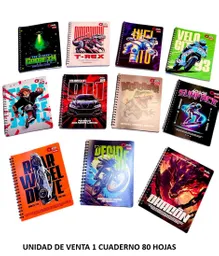 Cuaderno Argollado 80 Hojas Cuadriculado Qnota Scribe Pasta Blanda Diseños Surtidos Para Hombre