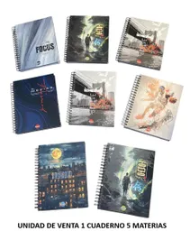 Cuaderno 5 Materias Grande De Hombre Argollado Cuadriculado Design Diseños Surtidos