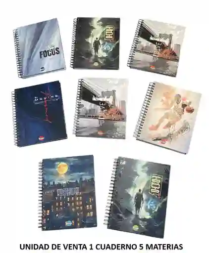 Cuaderno 5 Materias Grande De Hombre Argollado Cuadriculado Design Diseños Surtidos