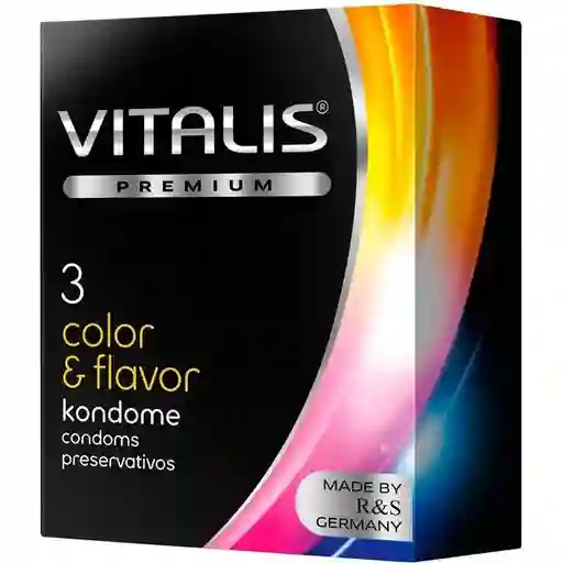 Condón Vitalis Color Y Sabor X 3 Unidades