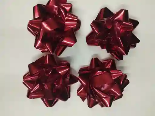 Moños Para Regalo. Rojo 10cm X 4 Unidades
