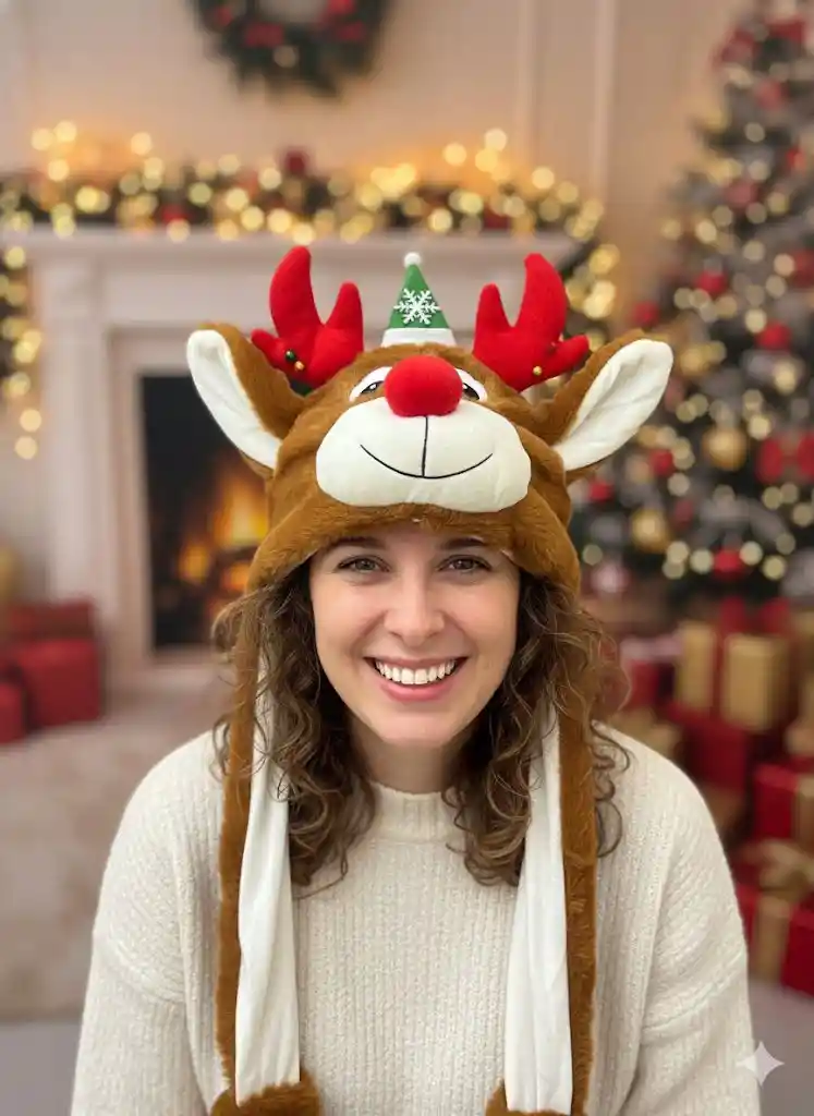 Gorro Navideño Reno Push Up Movible