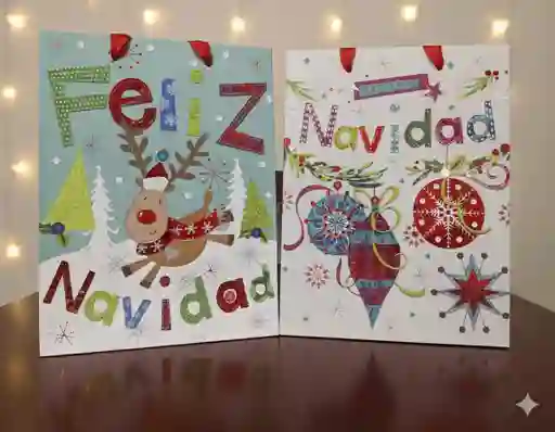 Bolsa De Regalo Navideña 18x23 Cm – Pequeña Estilo Patchwork/collage Coloridas Y Suaves