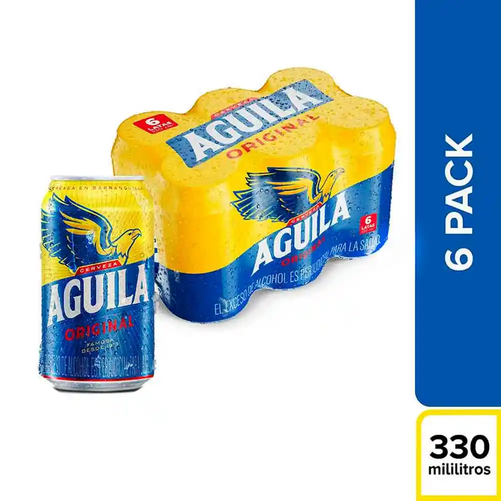 Cerveza Aguila Original Lata 330 Ml X 6