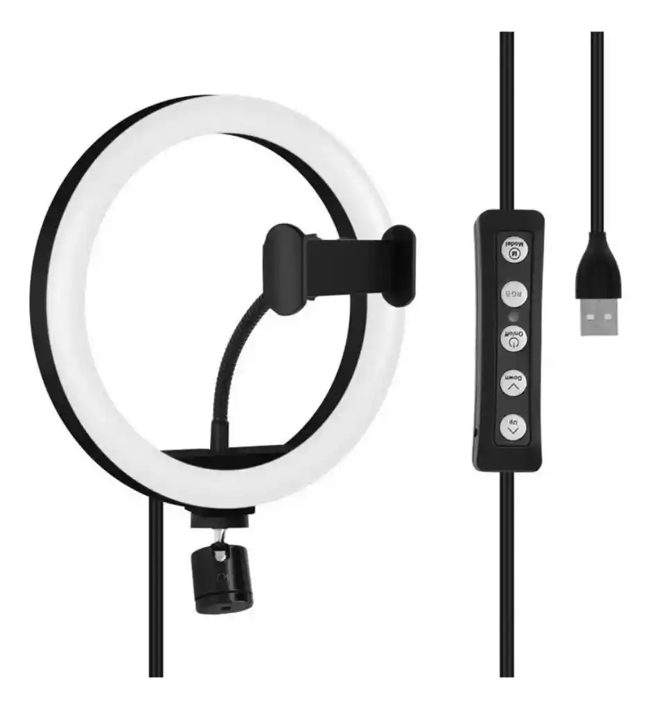 Aro De Luz 30cm Rgb + Trípode 2mts