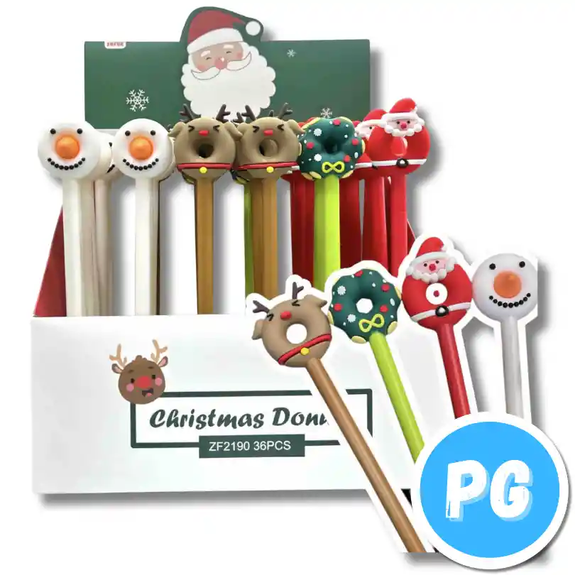 Paquete Esfero Muñecos Navidad Dona X12 Unds Surtidos