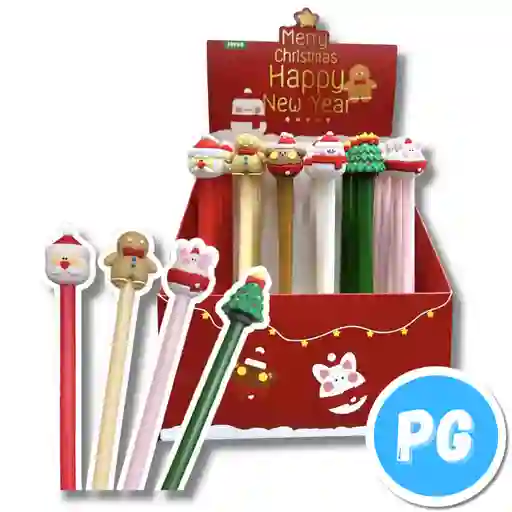 Paquete Esfero Muñecos Navidad Sofun X12 Unds Surtido