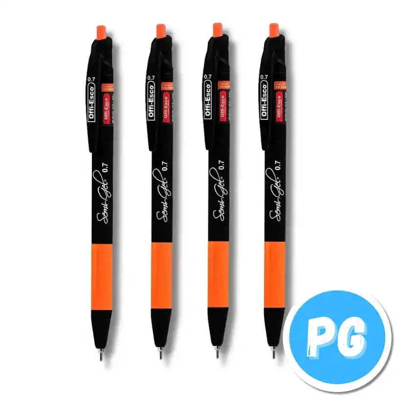 Esfero Offiesco 0.7mm Semigel Retractil Negro Agarre Ergonomico Oe 55f