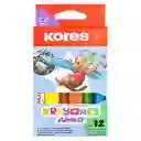 Crayones Kores Jumbo Triangular Caja X 12 Unidades