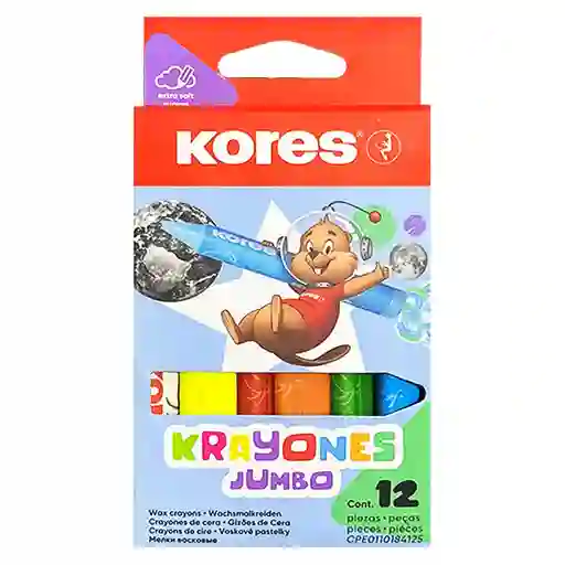 Crayones Kores Jumbo Triangular Caja X 12 Unidades