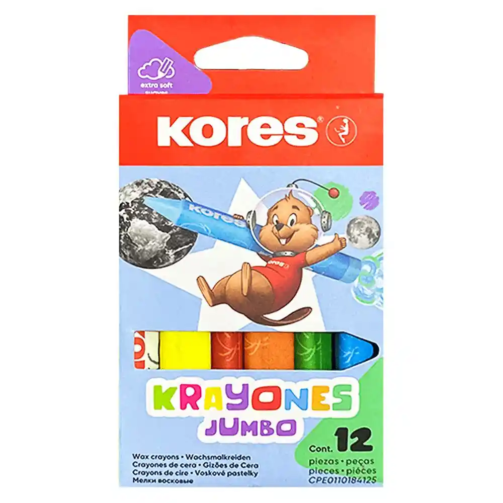 Crayones Kores Jumbo Triangular Caja X 12 Unidades