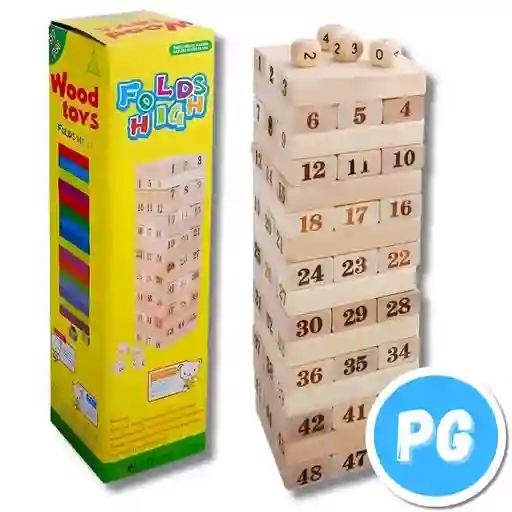 Jenga En Madera Folds High 26x7.5x7.5 Centimetros