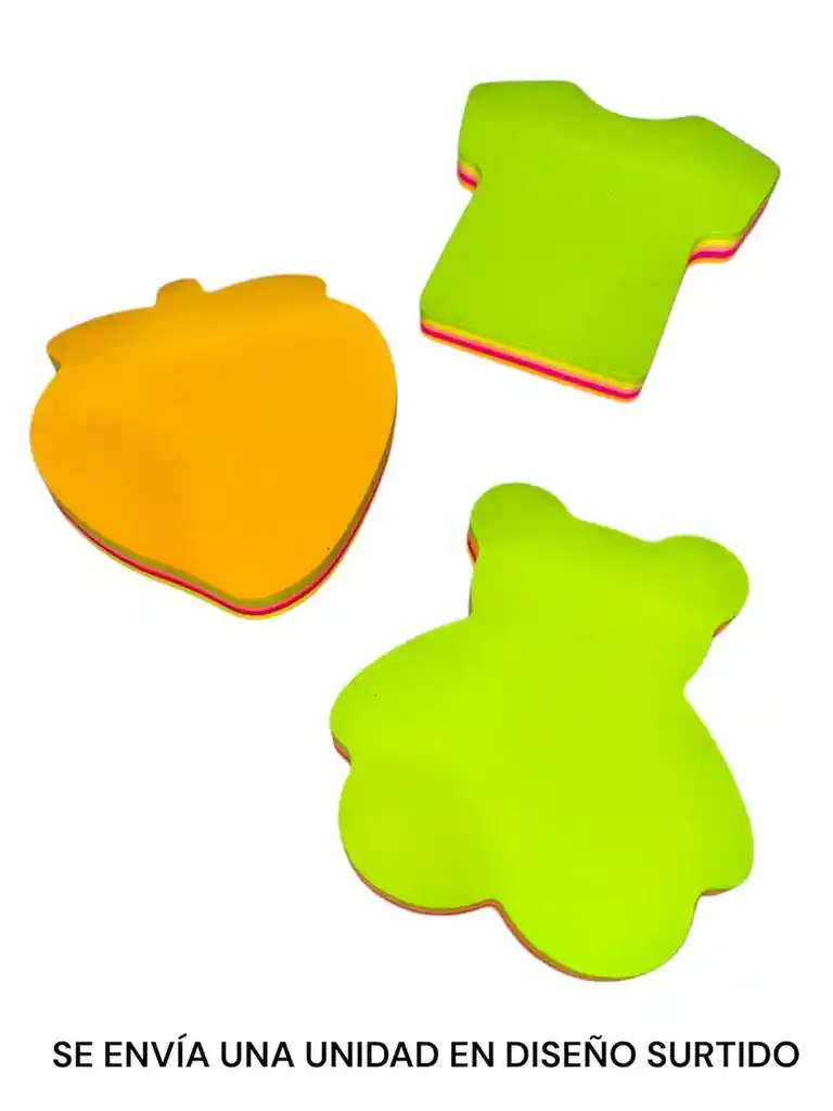 Notas Adhesivas Neon De Figuras X 100 Hjs Tipo Post-it Medida 76mm X 76mm