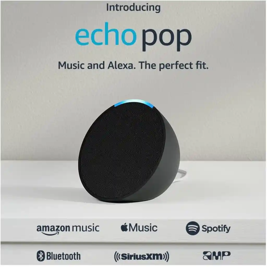 Amazon Echo Pop Asistente Virtual Parlante Alexa Carbón
