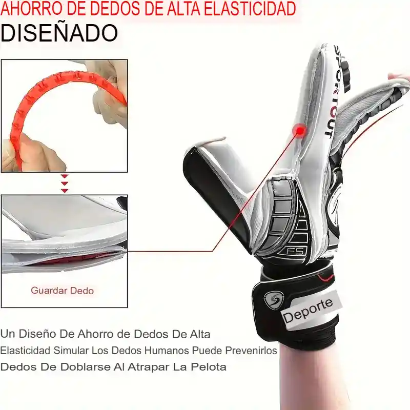 Guantes Arquero De Futbol Con Antifractura Color Azul Talla 7