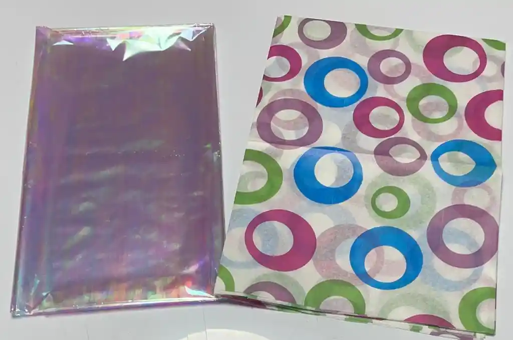 🎁 Combo De Lujo | Papel Seda + Celofán Tornasol | ¡el Pack Completo Para Tus Regalos!✨