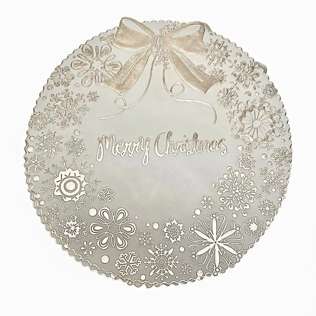 Individuales Plásticos Navideños Color Crema Paq X 4 Unds