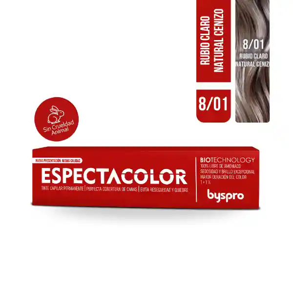 Tinte (8/01) Rubio Claro Natural Cenizo