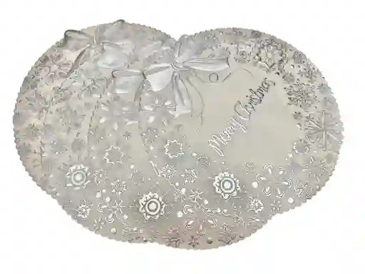 Individuales Navideños Plásticos Plateados