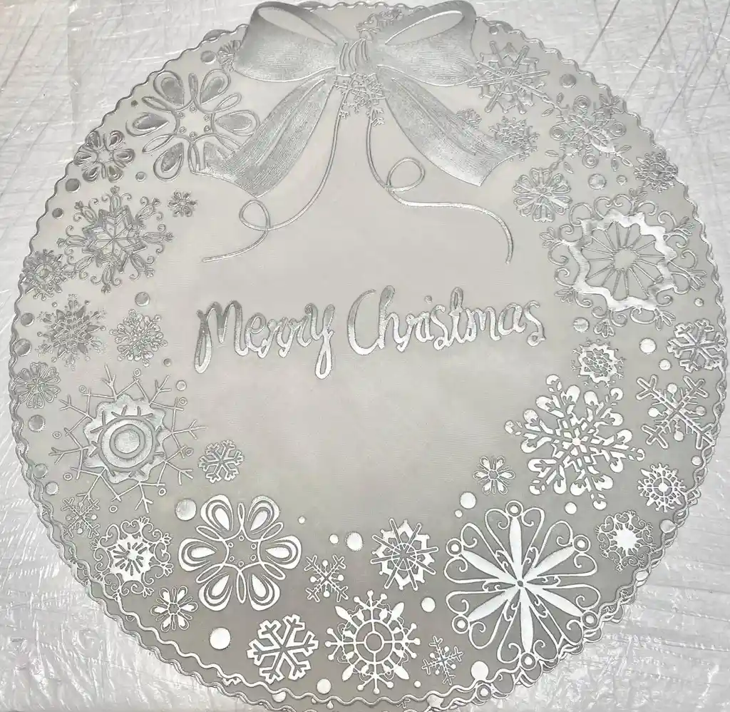 Individuales Navideños Plásticos Plateados