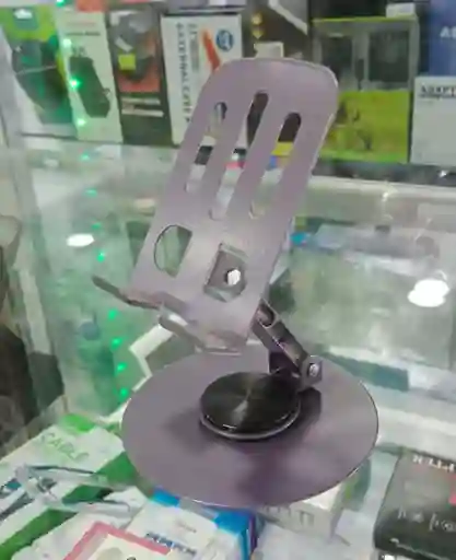 Soporte Escritorio Metalico Gira 360 Celular/tablet/iphone/ Giratorio Ajustable Plegable