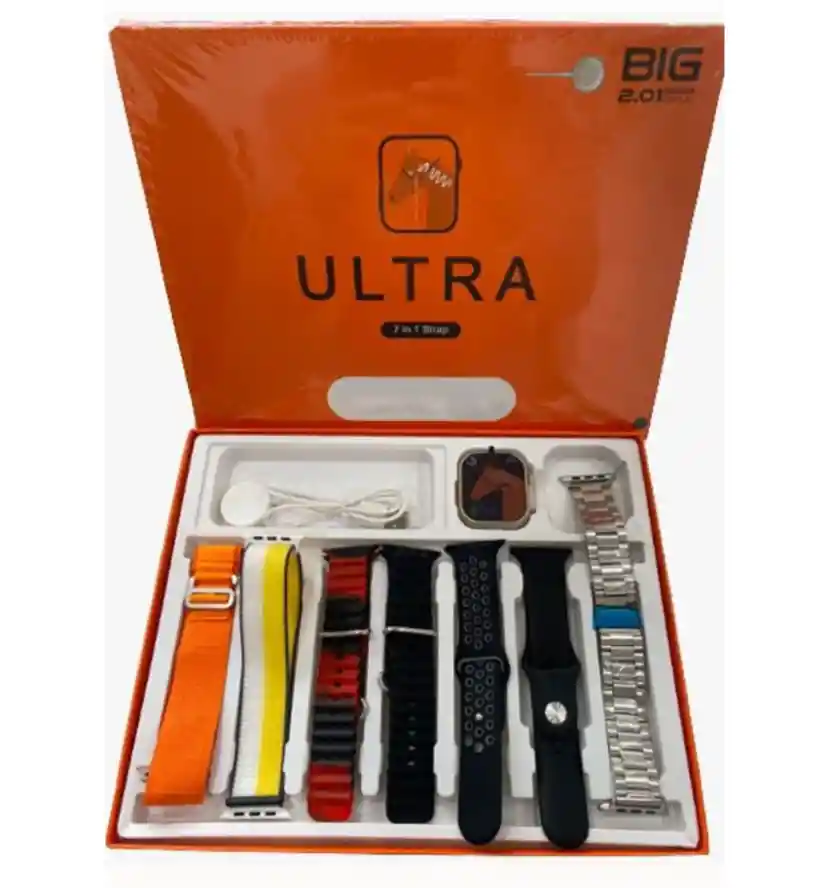 Smartwatch Ultra 49 Mm + 7 Correas Intercambiables – Reloj Inteligente Con Llamadas Bluetooth, Altavoz, Micrófono Y App Deportiva Para Hombres Y Mujeres