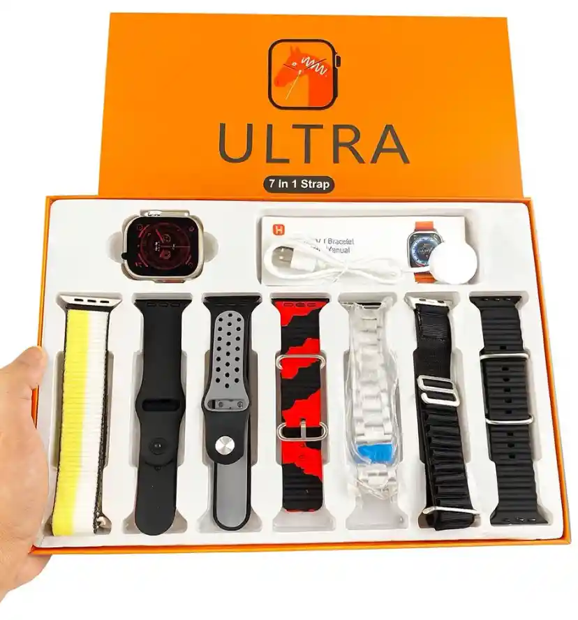 Smartwatch Ultra 49 Mm + 7 Correas Intercambiables – Reloj Inteligente Con Llamadas Bluetooth, Altavoz, Micrófono Y App Deportiva Para Hombres Y Mujeres