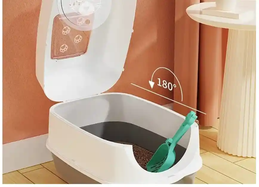 Arenero Para Gato Grande Con Tapa Filtro Carbon Activado - Rosado