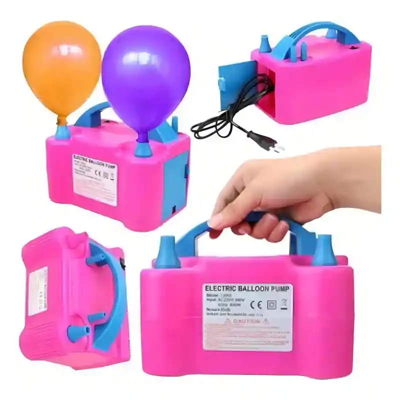 Inflador Eléctrico Para Globos, Doble Boquilla, Práctica Fácil De Llevar