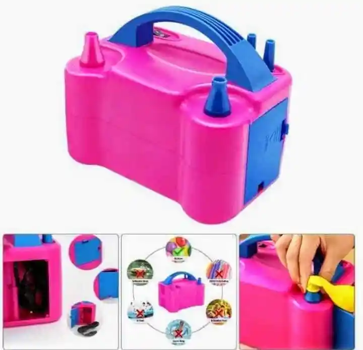 Inflador Eléctrico Para Globos, Doble Boquilla, Práctica Fácil De Llevar
